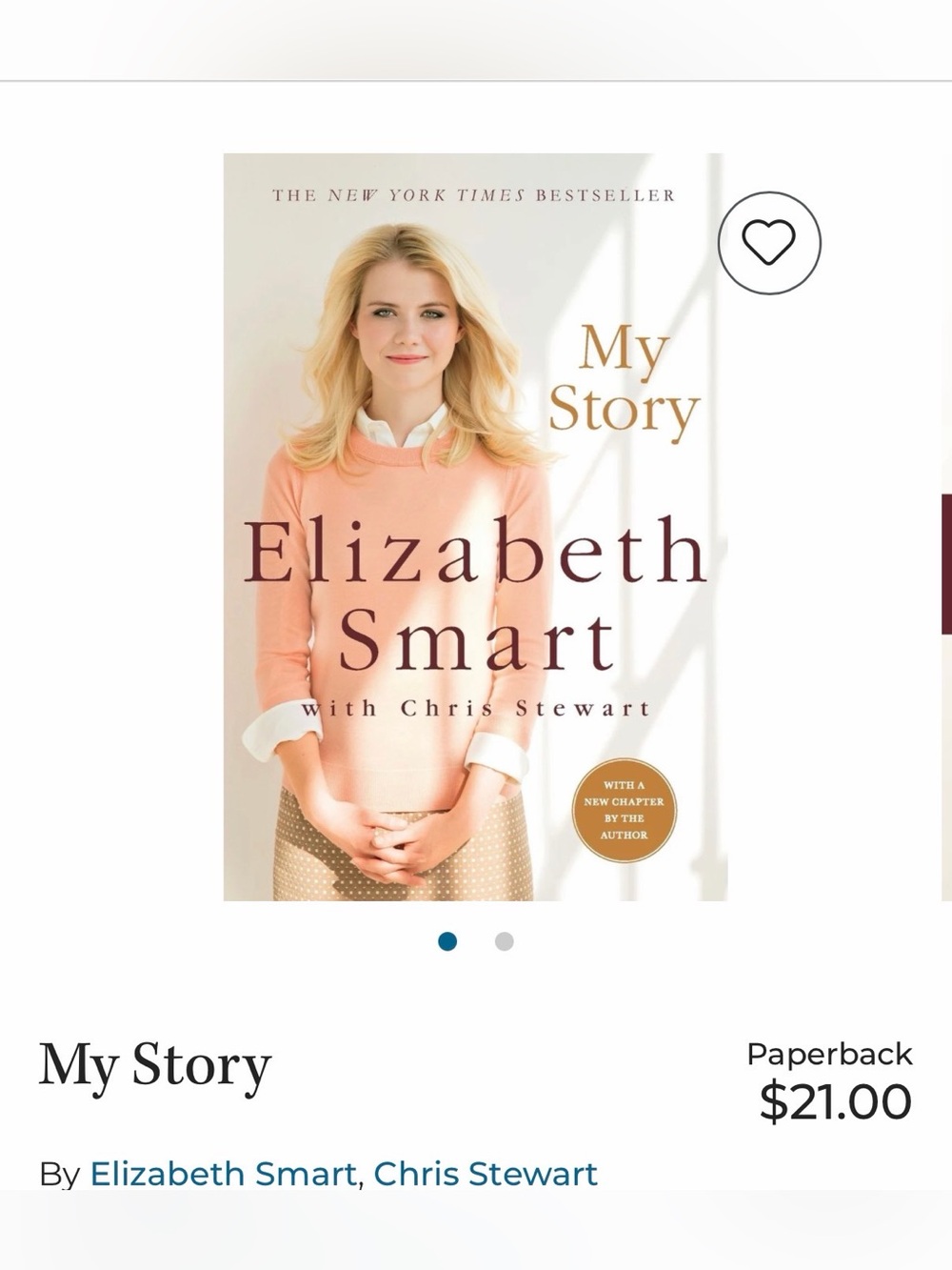 Barnes & Noble - My Story by Elizabeth Smart - White, Peach, Gold